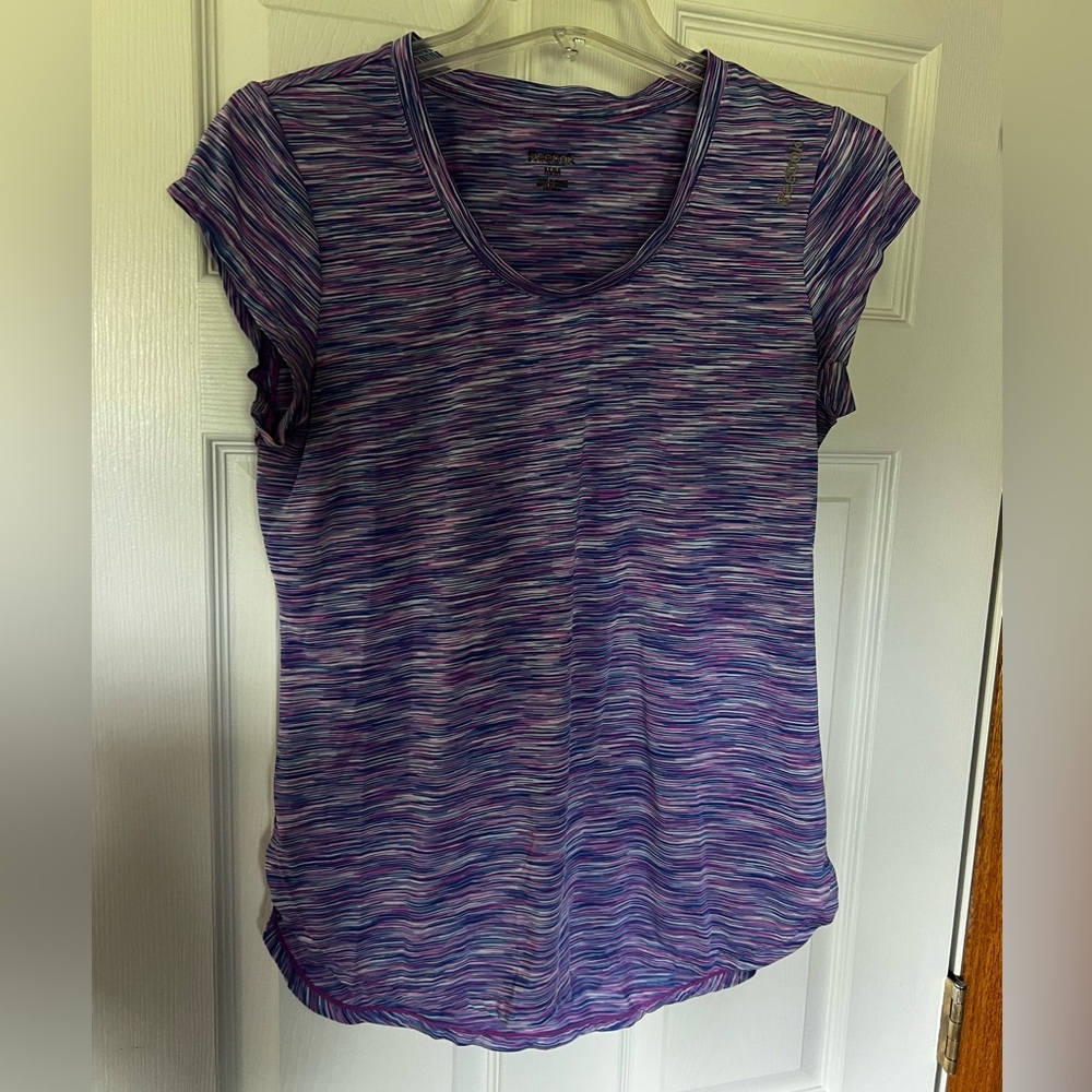Reebok Purple Fitted Cap Sleeve‎ T-Shirt